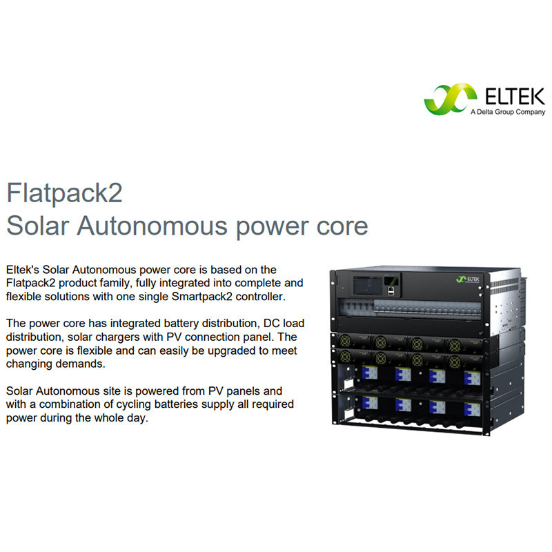 Eltek 4U Solar Autonomous Power Core CTOA0407S CTOA0810S Eltek Flatpack2 4U solar autonomous power core 300A 500A, MPPT 24kW PV 48V off-grid telecom power shelf