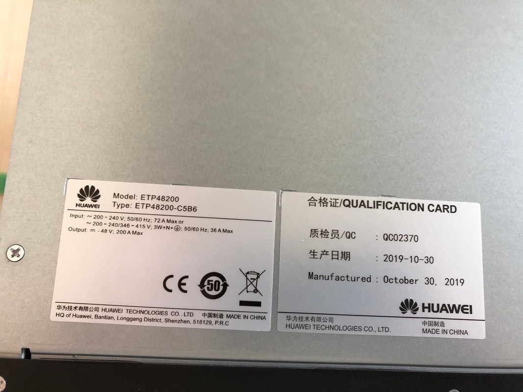 ETP48200-C5B6 48V 200A Natural Cooling Embedded DC Power System for Huawei ETP Cabinet 19 Inch ETP48200-C5B6 Huawei Telecom DC Power System 48V 200A 12kW Embedded Power Supply Front View