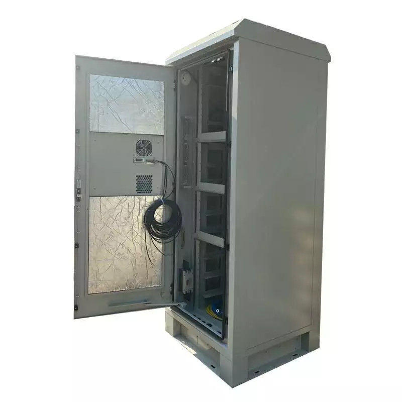 PCTELCO 42U DC48V Outdoor Telecom Cabinet PCTELCO-4202 2.1M 42U double wall floor standing telecom cabinet, IP55 IP65 DC48V cooling