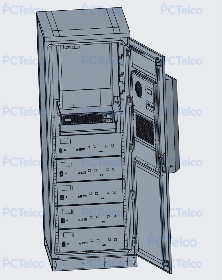 ODC40A-01 SGCC Galvanized Steel Outdoor Cabinet for Off-Grid Solar Telecom Energy Storage PCTELCO ODC40A-01 40U 19Inch IP55 Outdoor Solar Telecom Cabinet 2000W DC Air Condition Front View