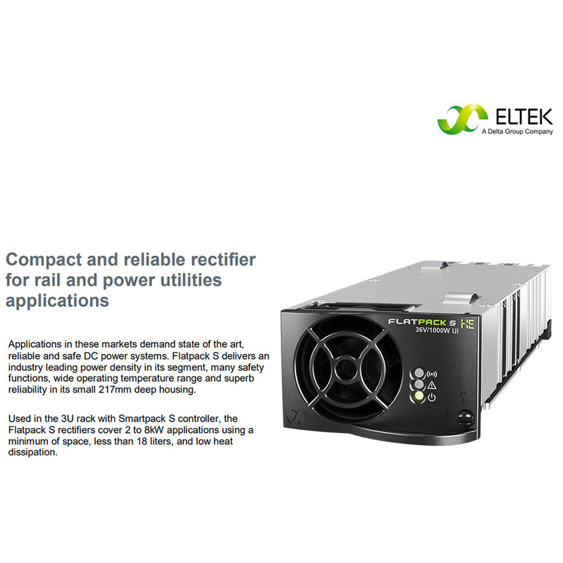 Eltek Flatpack S 36/1000 HE Rectifier Module 241122.235 | 36V 1000W DC Power Supply