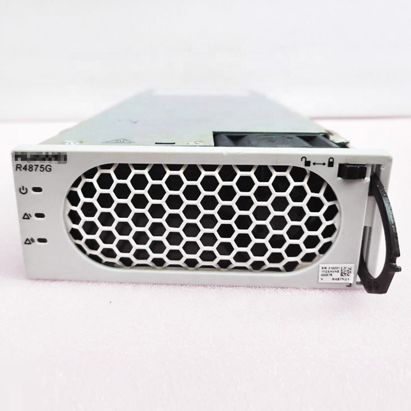 Huawei R4875G Series 4000W High Efficiency Hot Swap Rectifier for ETP Power Cabinet Huawei R4875G1 R4875G R4875G5 48V 75A 4000W 1U Hot Swap Telecom Rectifier Module Front View