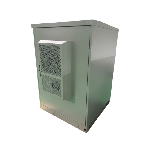 PCTELCO ODC2201-55 22U 19Inch IP65 Sandwich Outdoor Telecom Cabinet 1500W AC Cooling Front View