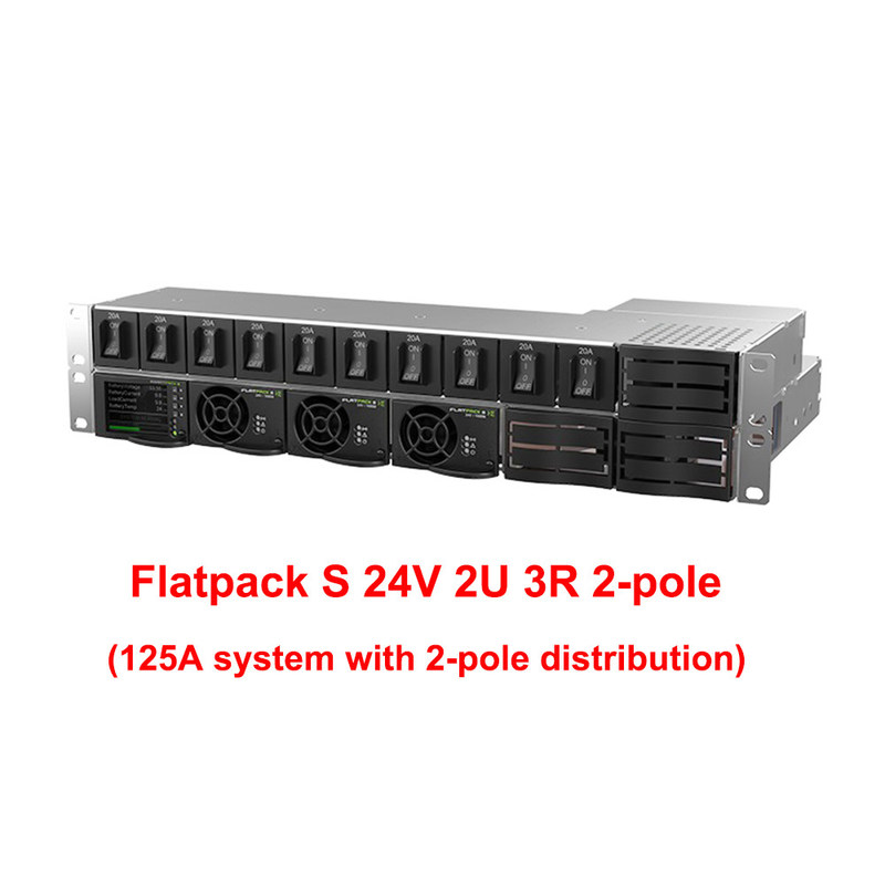 Eltek Flatpack S 2U 3R 24V DC power system MFGS0302 Smartpack S controller 125A rack power shelf