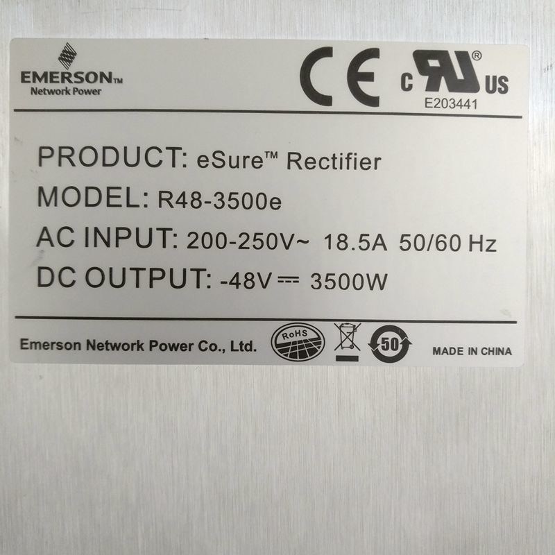 Vertiv / Emerson R48‑3500e 48V 3500W High‑Efficiency Telecom Rectifier Module