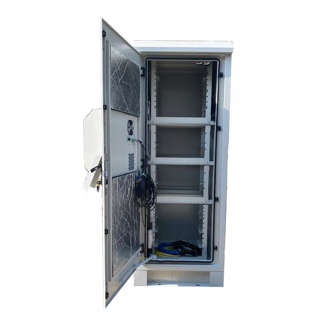  PCTELCO-4201 2.1M 42U double door outdoor telecom cabinet, IP55 IP65 DC48V double wall galvanized steel enclosure
