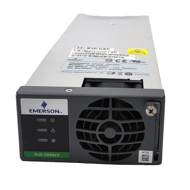 Vertiv Emerson R48-2000E3 eSure 48V 42A 2000W Hot Swap Telecom Rectifier Module Front View
