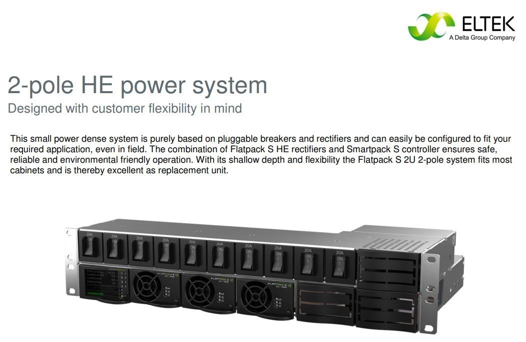 Eltek Flatpack S 2U 3R 24V DC power system MFGS0302 Smartpack S controller 125A rack power shelf